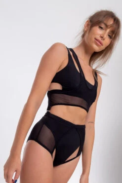 Nona Perkasa Orchid Body Harness - Black/Black -Underwear General Store OrchidHBLack05