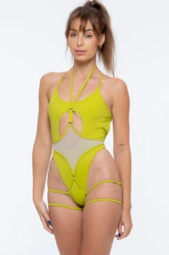 Nona Perkasa Queen Of The Night Body Garter - Vert/Sand -Underwear General Store QOTNGarterVert01 1