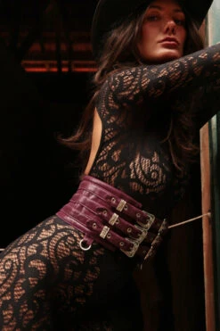 Rolling Triple Buckle Belt Harness - Plum -Underwear General Store RollingHaras 892 1