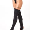 Rolling Cable Knit Thigh High Leg Warmers With Stirrups - Noir -Underwear General Store Rolling Lookbook Meias 21 11 200357020