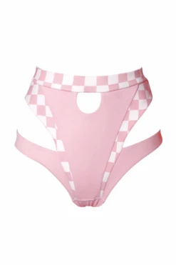 Hamade Activewear High Waisted Bottoms - Checkered Light Pink -Underwear General Store SS23 03