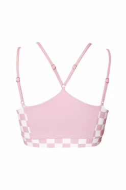 Hamade Activewear Heart Cut Out Top - Checkered Light Pink -Underwear General Store SS23 06 1