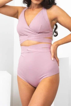 Lunalae Tara High Waisted Bottoms - Recycled Mauve -Underwear General Store TaraHighWaistBottoms11