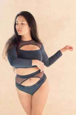 Tatiana Activewear Xena Shorts - Teal 11 Tatiana Activewear Xena Shorts - Teal -Underwear General Store Tatiana Active Esme Long Sleeve Teal Mesh Top 2678