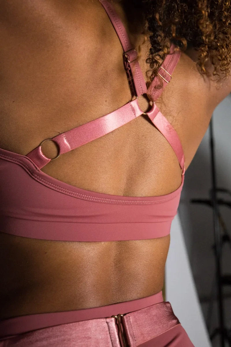 Tatiana Activewear Sofia Triangle Top - Dusky Pink 4 Tatiana Activewear Sofia Triangle Top - Dusky Pink - Image 2