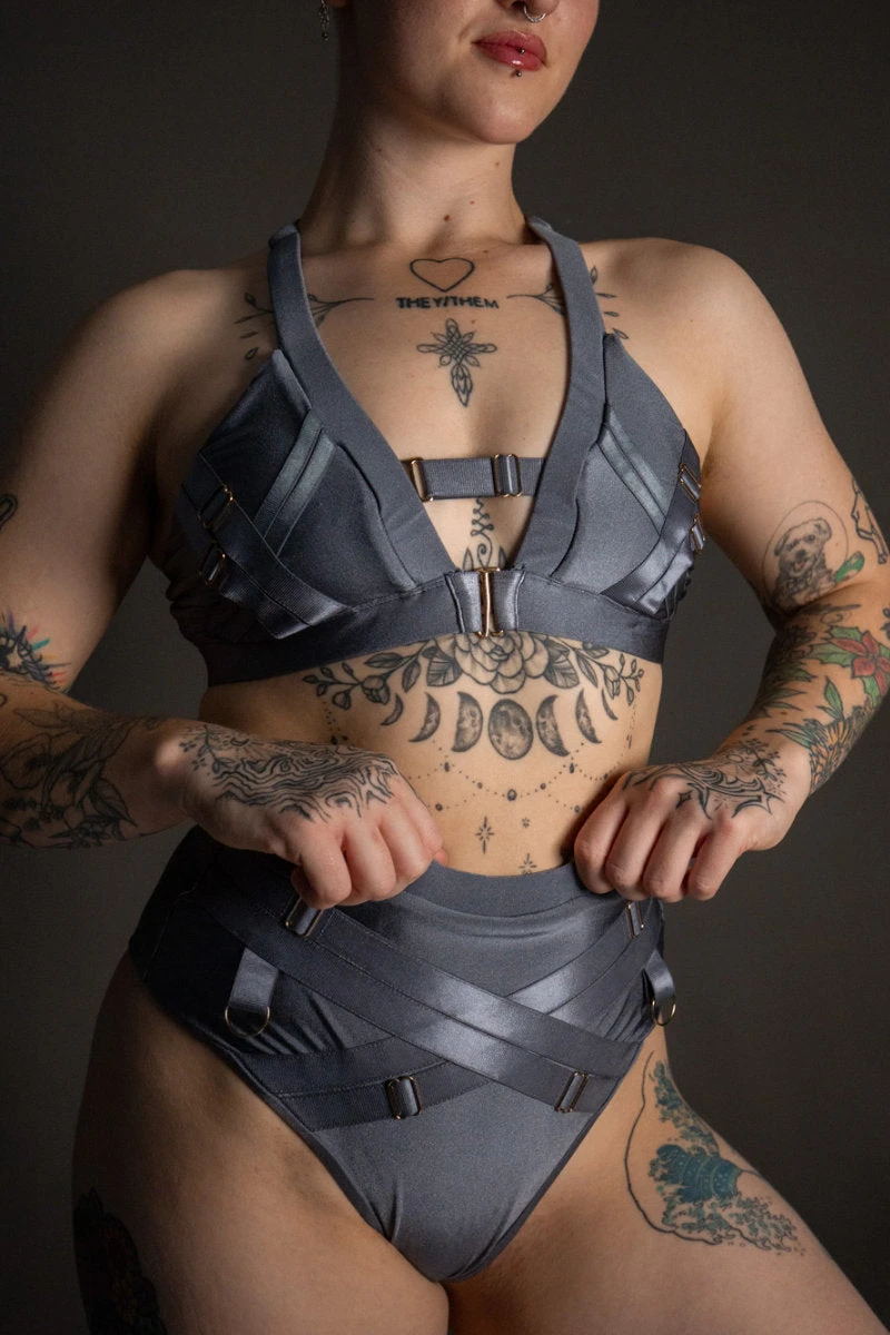 Tatiana Activewear Faye Shorts - Shiny Gunmetal 7 Tatiana Activewear Faye Shorts - Shiny Gunmetal - Image 5