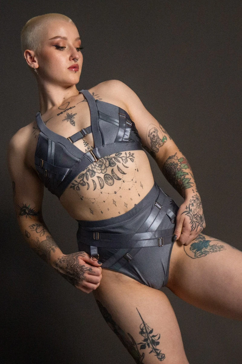 Tatiana Activewear Faye Shorts - Shiny Gunmetal 3 Tatiana Activewear Faye Shorts - Shiny Gunmetal