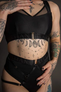 Tatiana Activewear Perla Shorts - Black -Underwear General Store TatianaActive PerlaBlackSupportiveHighWaistedPoleWearDancingSet 5486