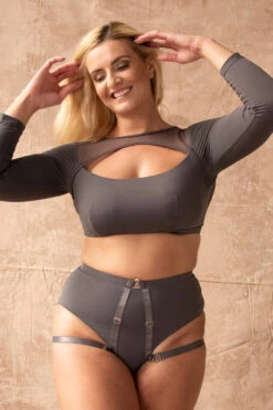 Tatiana Activewear Esme Top - Charcoal 14 Tatiana Activewear Esme Top - Charcoal -Underwear General Store TatianaActiveEsmeCharcoalLongSleeveTop 0862cropped 05034cc2 5a63 461c bed4 7cc379adb3ca
