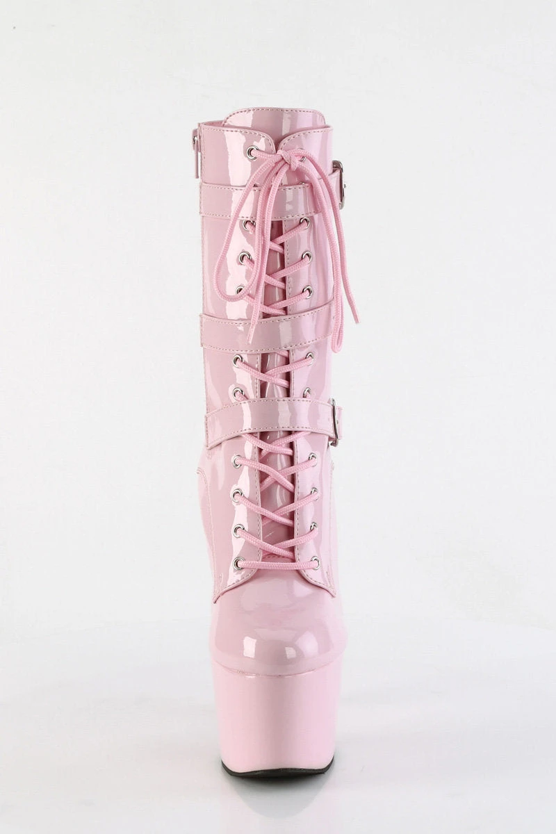 Pleaser USA Adore-1043 7inch Pleaser Boots - Patent Baby Pink 4 Pleaser USA Adore-1043 7inch Pleaser Boots - Patent Baby Pink - Image 2