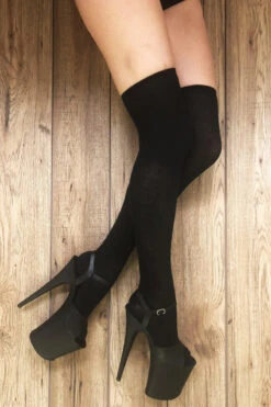 Rolling Over The Knee Socks - Black (3 Sizes Available) -Underwear General Store black