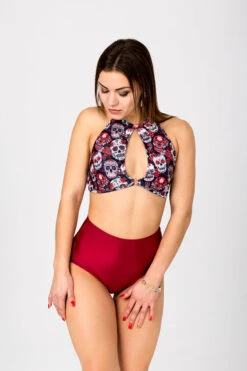 Shark Polewear Cherry Top - Sugar Skulls -Underwear General Store cherryskullhwwine2