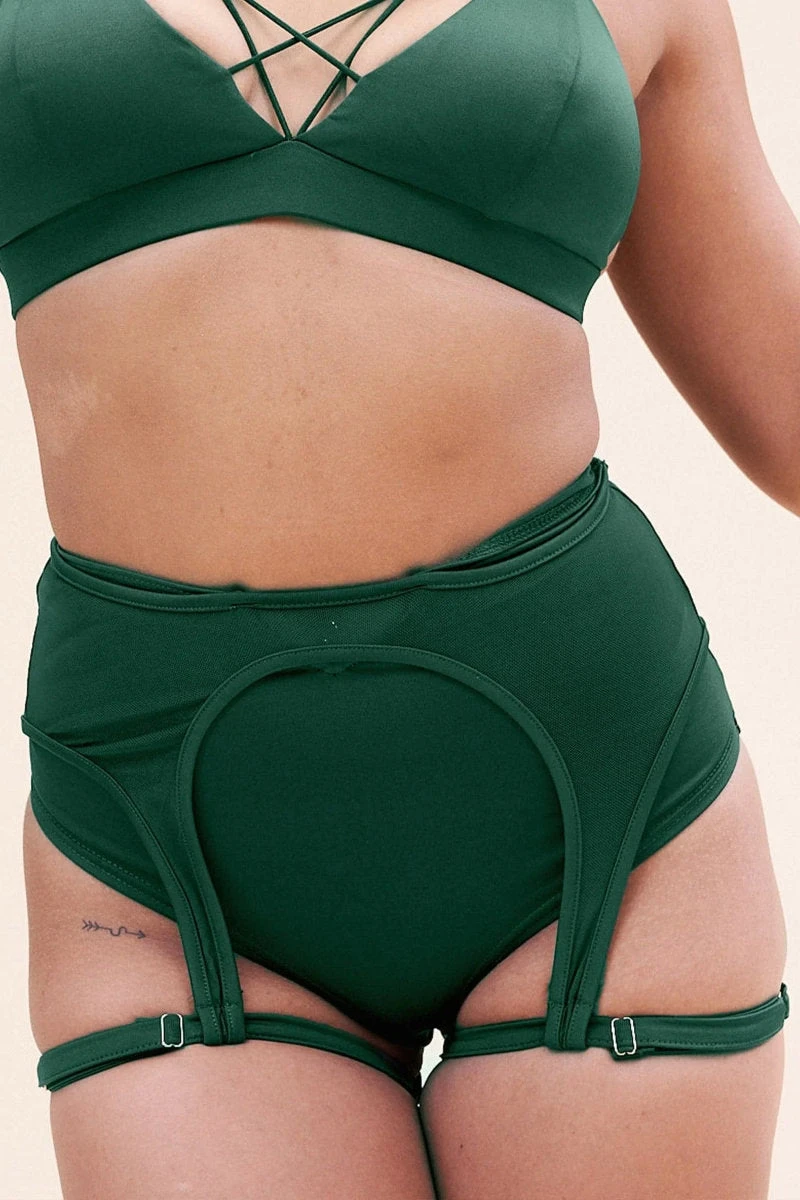 Lunalae Cora High Waist Bottoms - Recycled Moss Green 3 Lunalae Cora High Waist Bottoms - Recycled Moss Green