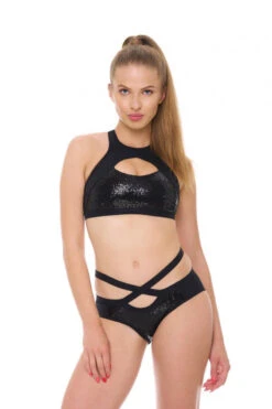 Bandurska Cosmic Top - Black Sequin -Underwear General Store cosmic set2