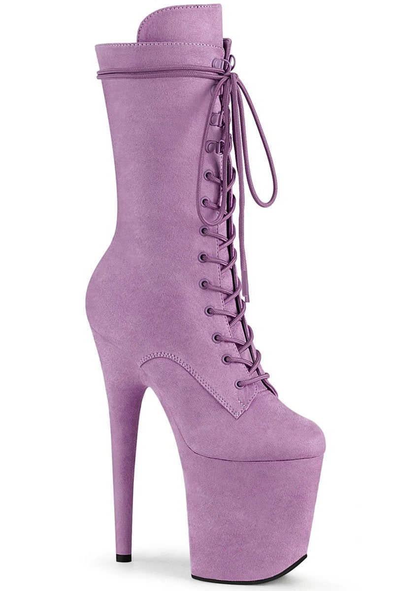 Pleaser USA Flamingo-1050FS Faux Suede 8inch Pleaser Boots - Lilac 3 Pleaser USA Flamingo-1050FS Faux Suede 8inch Pleaser Boots - Lilac