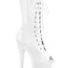 Pleaser USA Flamingo-1051 8inch Peep Toe Pleaser Boots - Patent White 2 Pleaser USA Flamingo-1051 8inch Peep Toe Pleaser Boots - Patent White -Underwear General Store flamingo 1051 w
