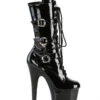 Pleaser USA Flamingo-1053 8inch Pleaser Boots - Patent Black -Underwear General Store flamingo 1053 b m05