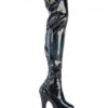 Pleaser USA Flamingo-3000 8inch Thigh High Pleaser Boots - Holographic Black -Underwear General Store flamingo 3000hwr bhg m05