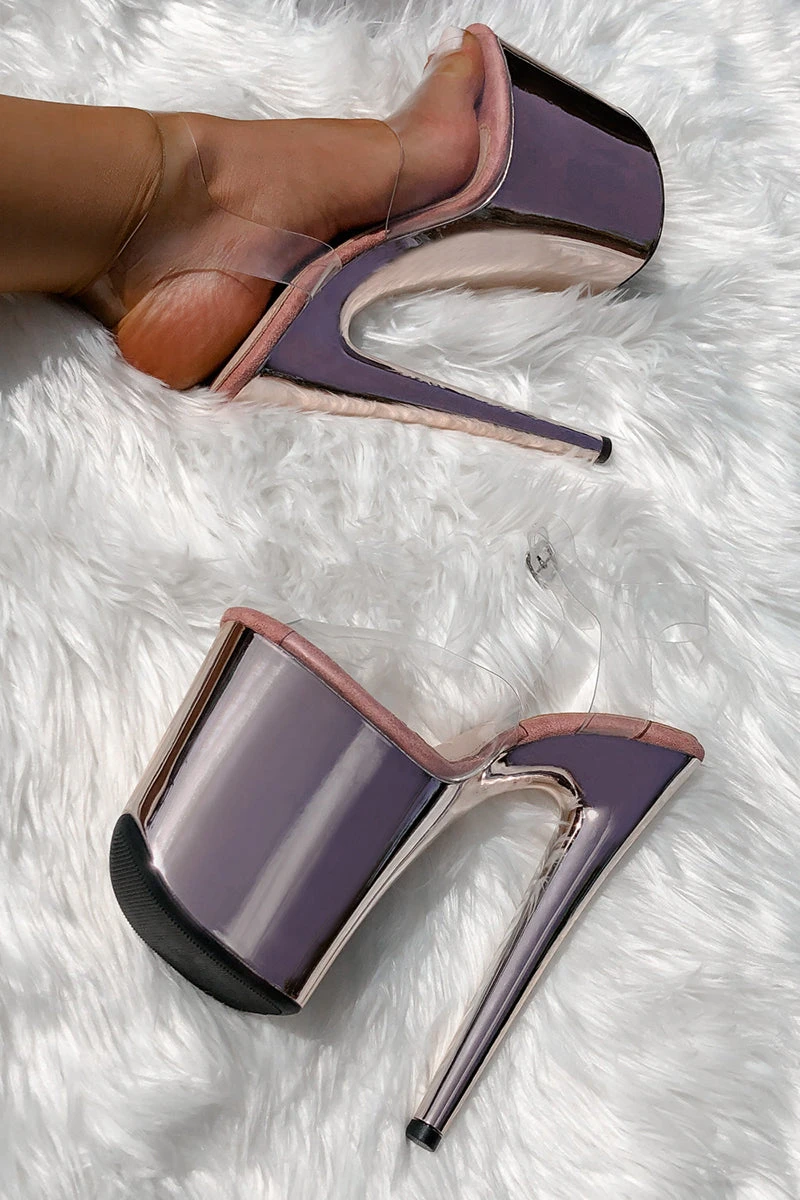 Hella Heels Classic Gloss 8inch Stilettos - Sienna Rose Gold 5 Hella Heels Classic Gloss 8inch Stilettos - Sienna Rose Gold - Image 3