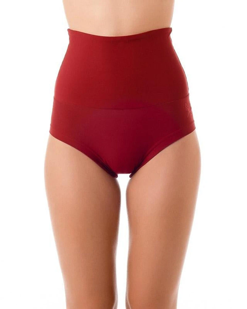 Dragonfly Betty High-Waisted Shorts - Burgundy 6 Dragonfly Betty High-Waisted Shorts - Burgundy - Image 4
