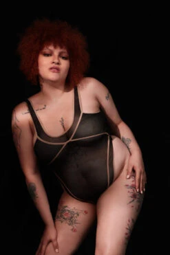 Rolling Vertigo Bodysuit - Black/Beige -Underwear General Store rollings0851 1