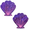 Pastease Seashell Nipple Pasties - Glitter Purple & Pink -Underwear General Store slice19