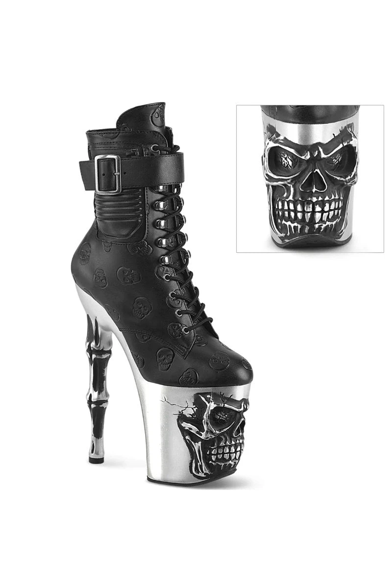 Pleaser USA Rapture-1020STR-02 8inch Pleaser Boots - Matte Black/Silver 3 Pleaser USA Rapture-1020STR-02 8inch Pleaser Boots - Matte Black/Silver