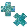 Pastease Cross Nipple Pasties - Seafoam Disco Glitter -Underwear General Store slice4.2
